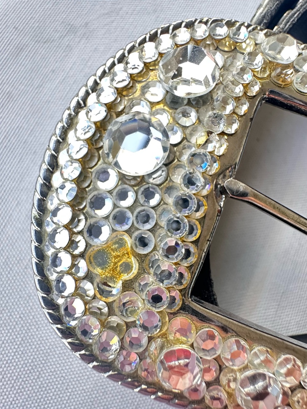 Michael Morrison Embellished Black Crystal Western Belt. Fits  29-34 waist - Picture 8 of 12